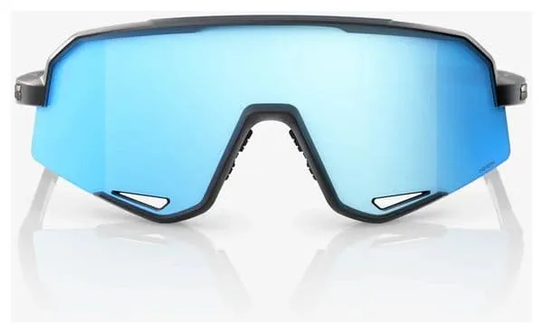 100% Slendale Matte Black Glasses - HiPER Blue Mirror Lenses