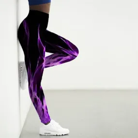 A3 - Women 3d Digital Flame Printed Tights_Leggings