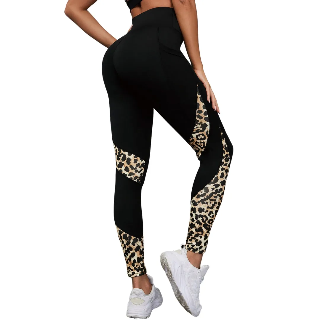 Abigail Leopard Mesh Insert Leggings