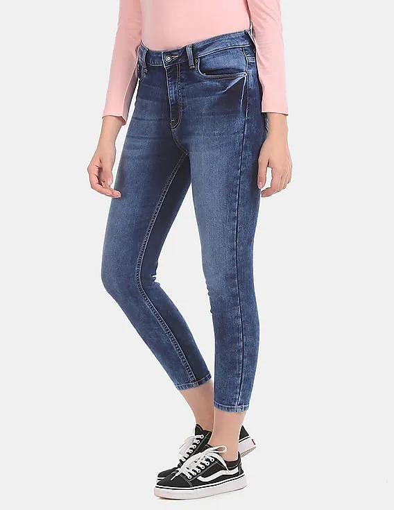 Aeropostale Blue Jegging Slim Fit Ankle Length Jeans