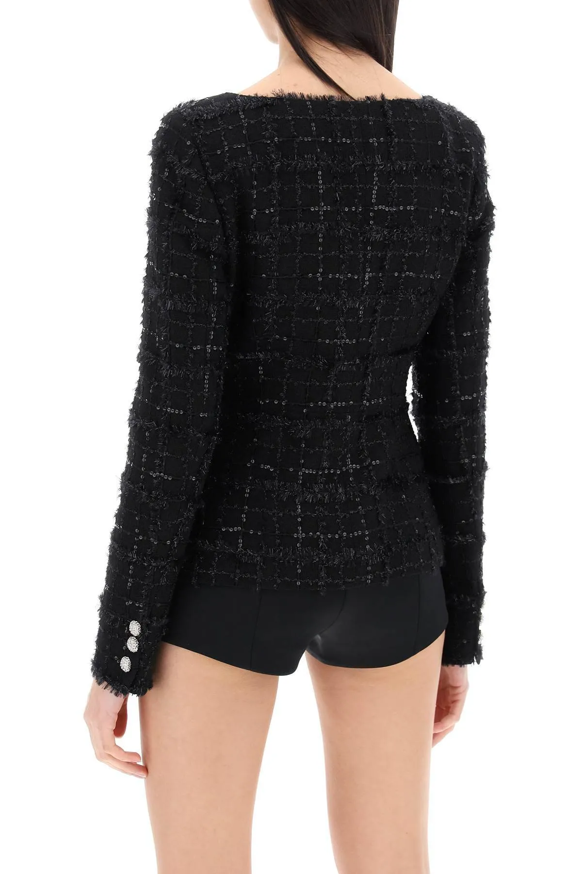 Alessandra Rich    Alessandra Rich Tweed Jacket With Sequins Embell