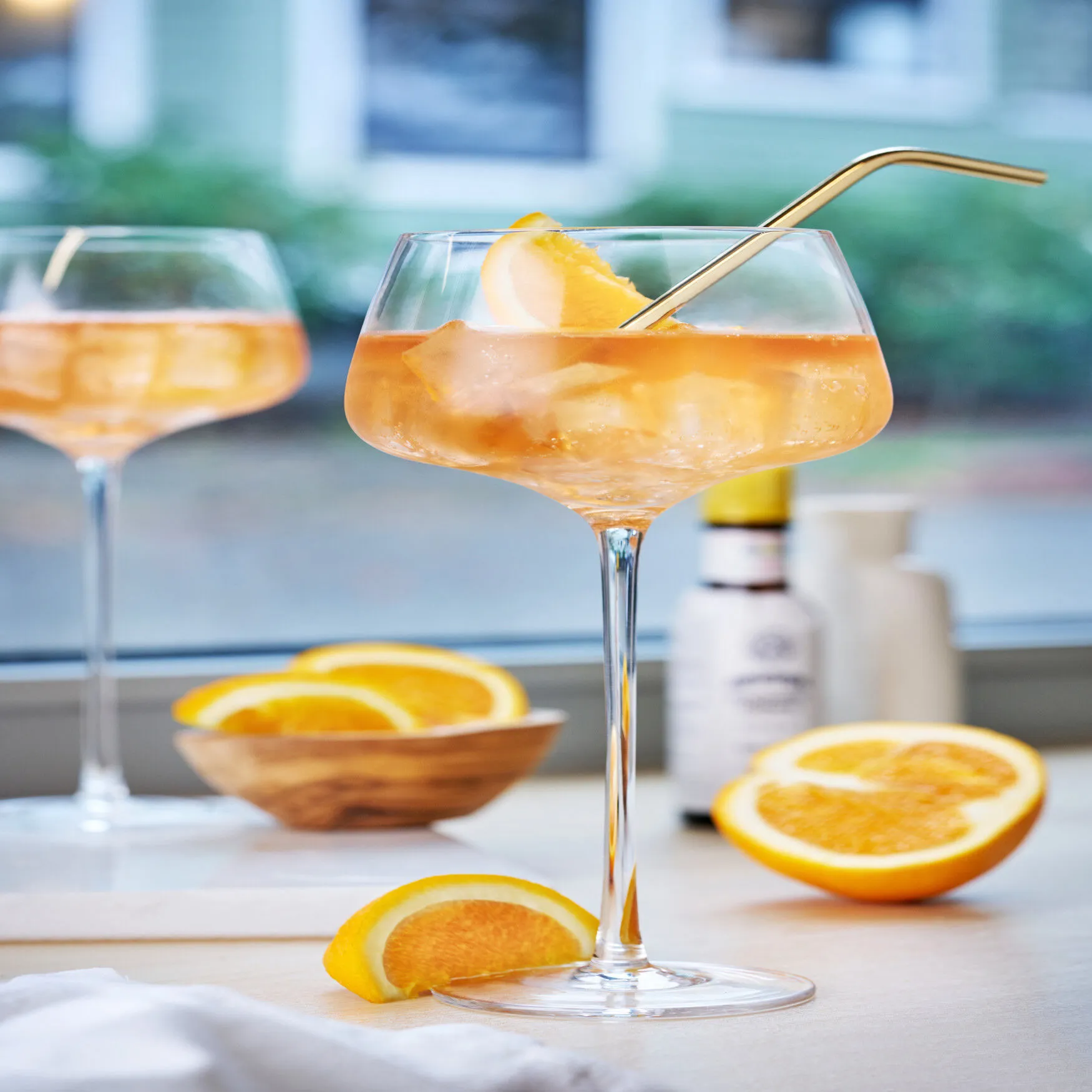 Angled Crystal Amaro Spritz Glasses