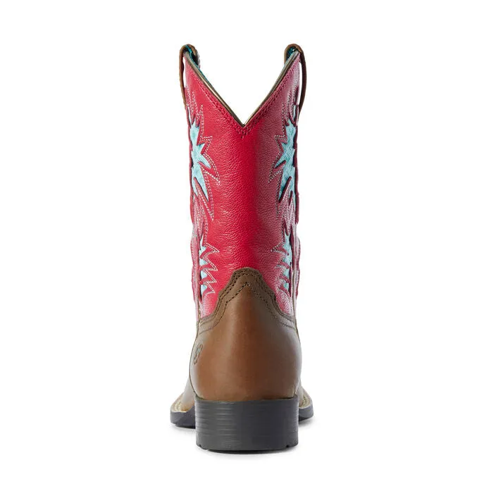 Ariat Kid's 8 Cowboy VentTEK Western Boot - Brown/Hot Pink 10031489