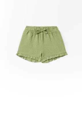 Basic Ruffle Shorts - Green