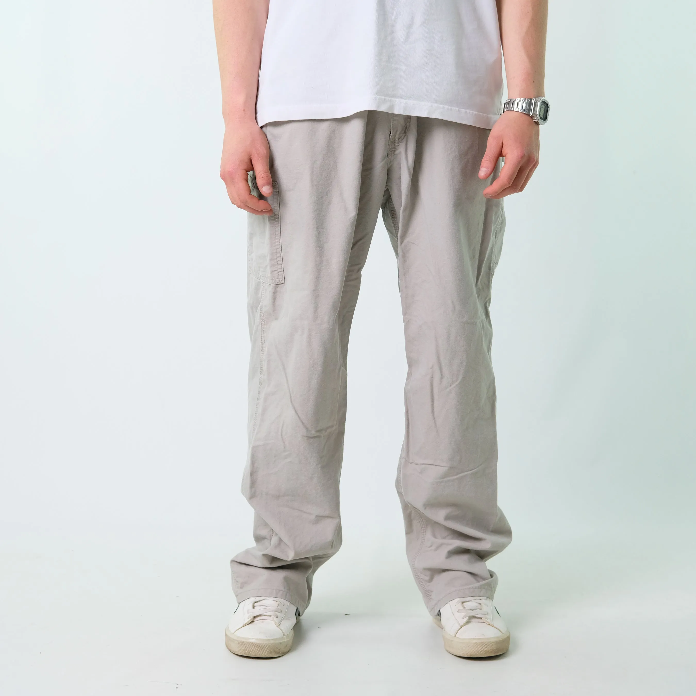 Beige y2ks Carhartt Canvas Carpenter Jeans Baggy Pants (38x34)