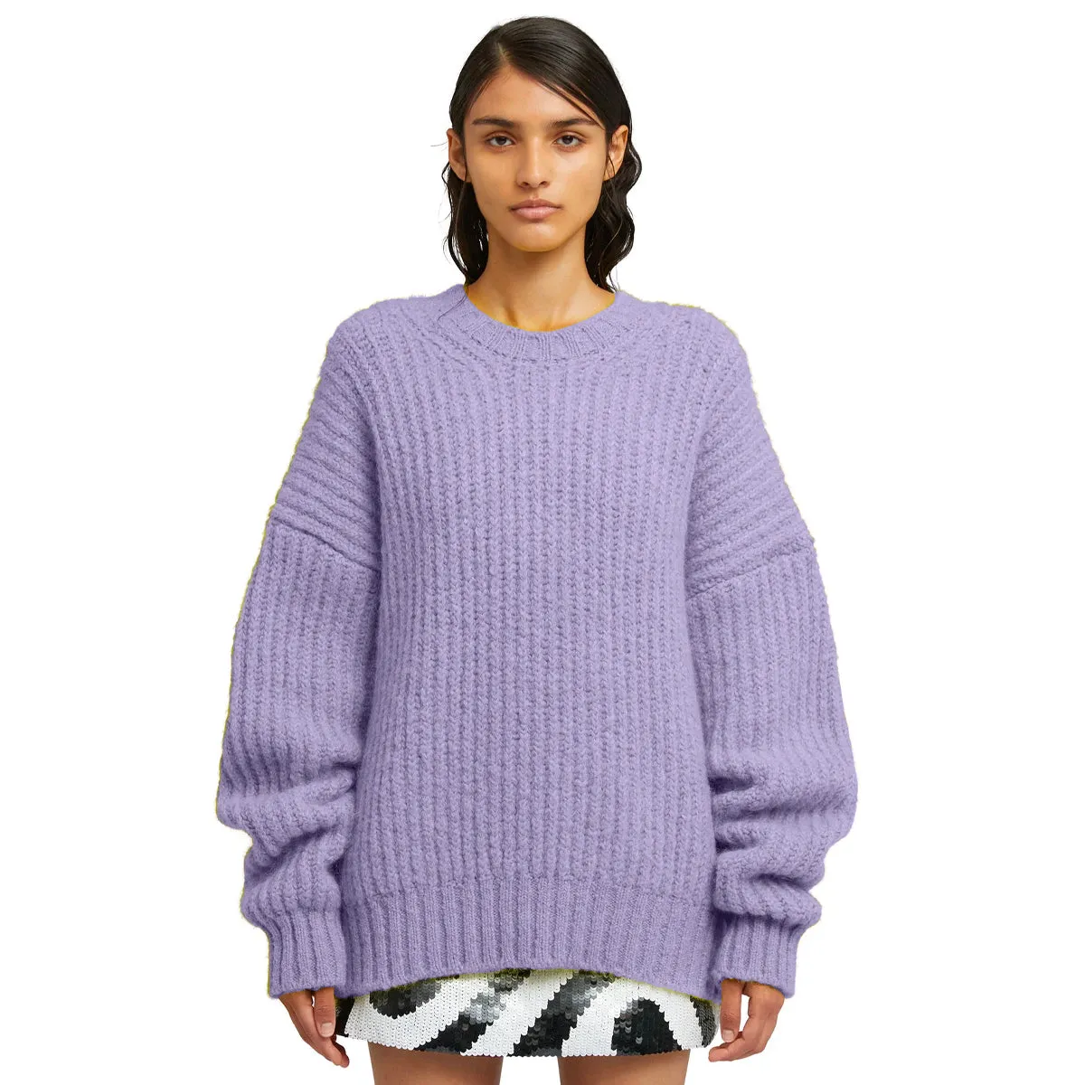 Blended wool crewneck sweater Warm Winter Lilac