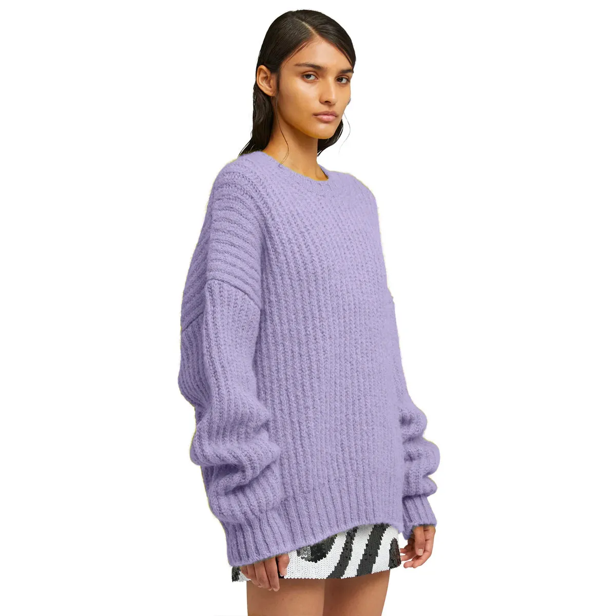 Blended wool crewneck sweater Warm Winter Lilac