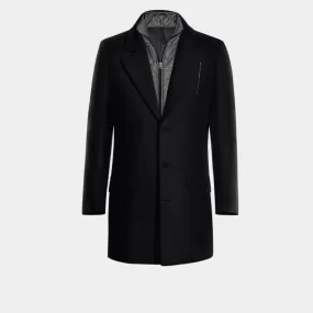 Blue Pure wool Overcoat with removable padded piece