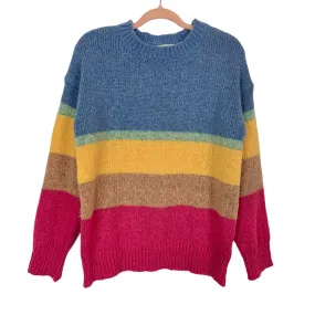 Blushing Heart Color Block Sweater- Size M