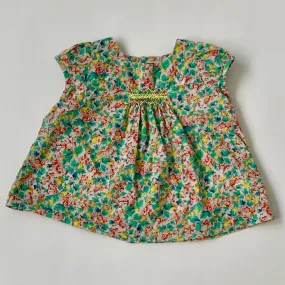 Bonpoint Green Liberty Print Blouse: 3 Years