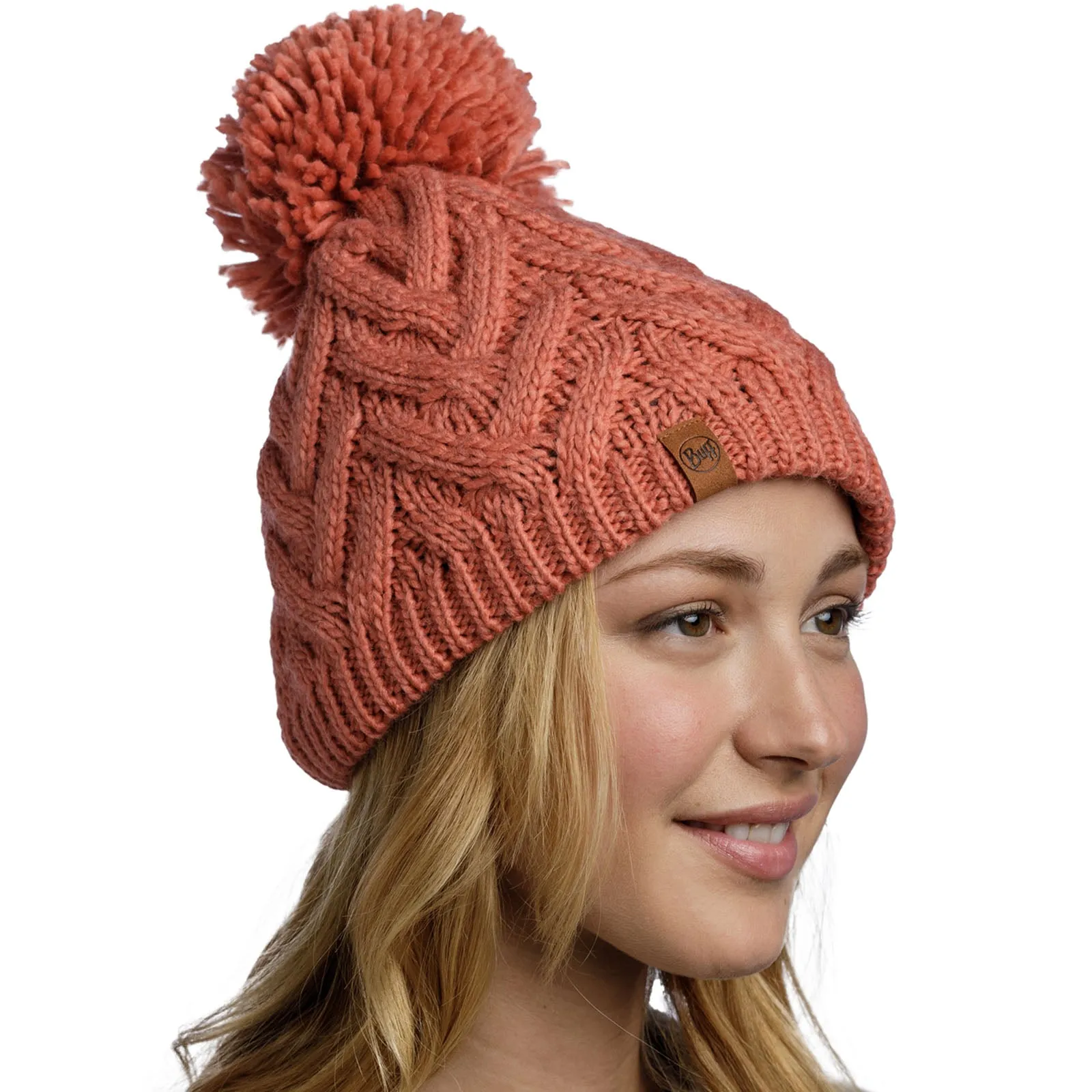 Buff Unisex Knitted Fleece Lined Bobble Hat