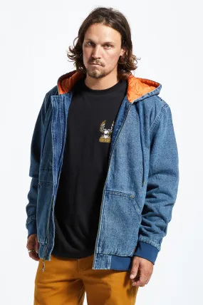 Builders Zip Hood Jacket - Medium Wash Indigo