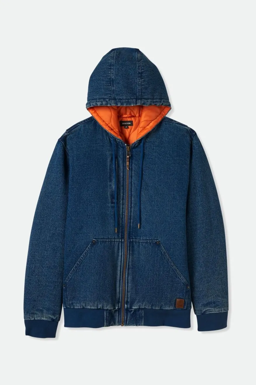 Builders Zip Hood Jacket - Medium Wash Indigo