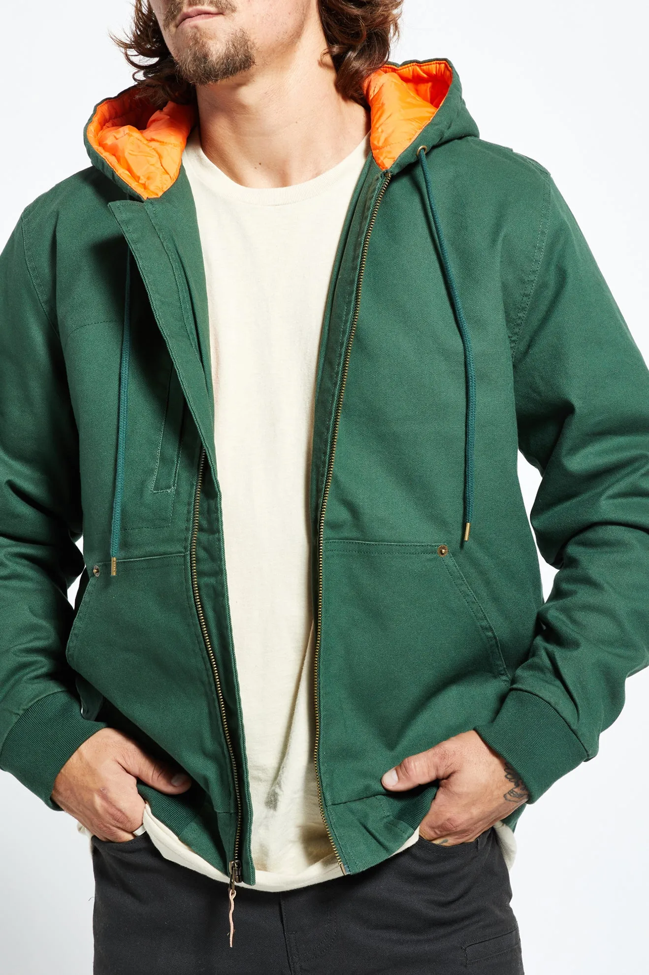 Builders Zip Hood Jacket - Pine Needle