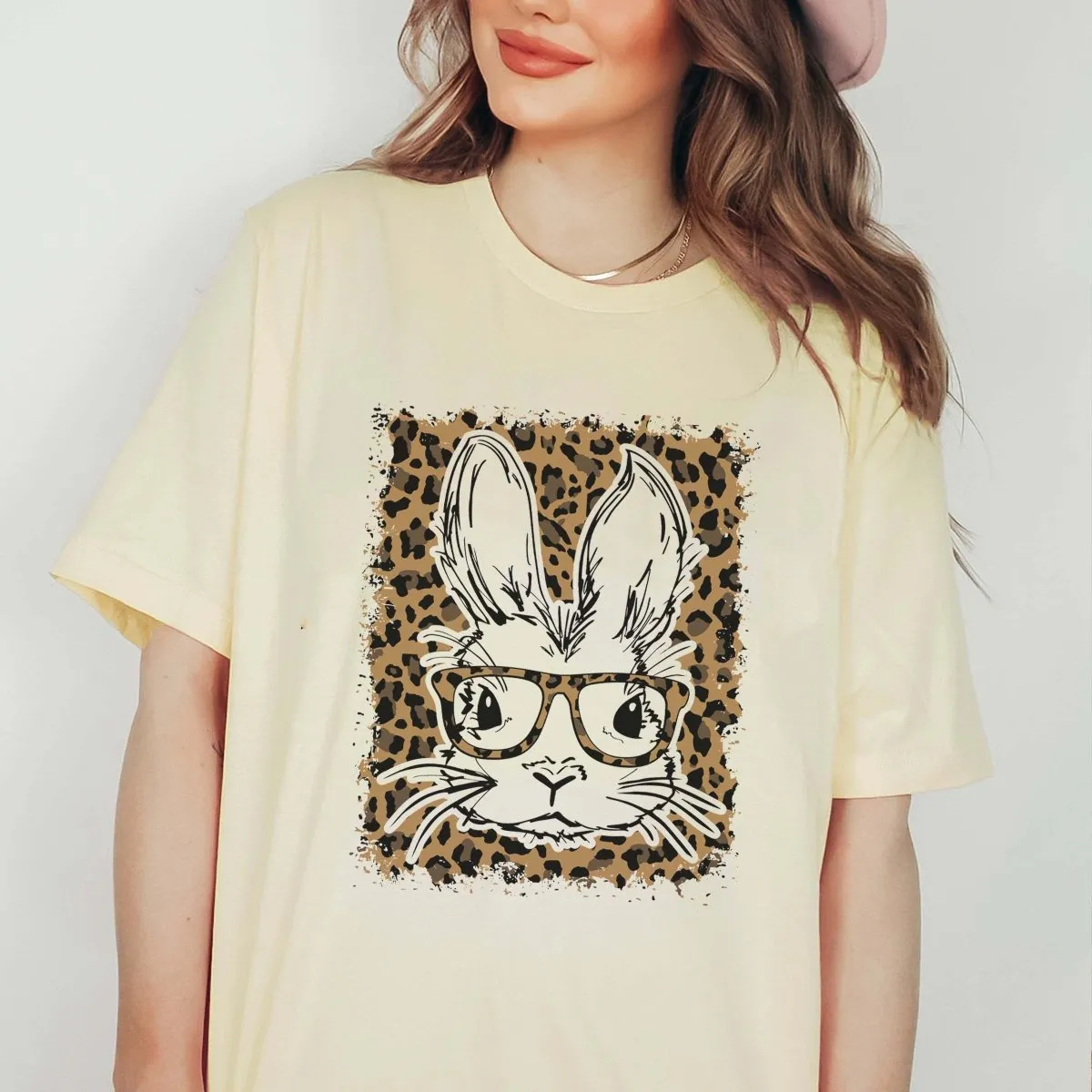 Bunny Glasses Leopard Tee