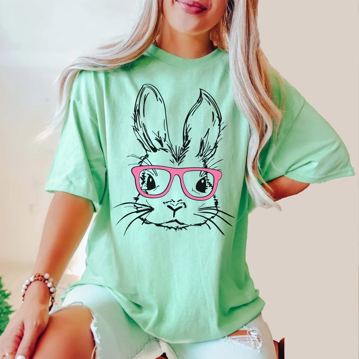 Bunny With Glasses Bella Tee