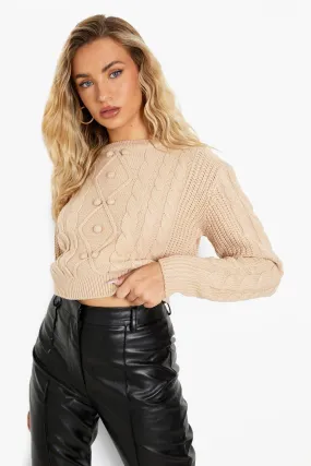 Cable Knit Crop Sweater