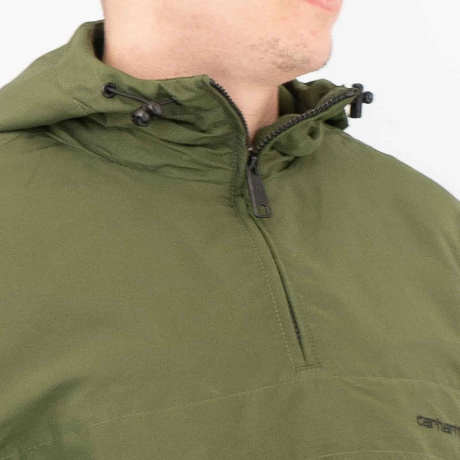 Carhartt WIP Mens Windbreaker Jackets SUMMER Green Lightweight Hooded with Pockets