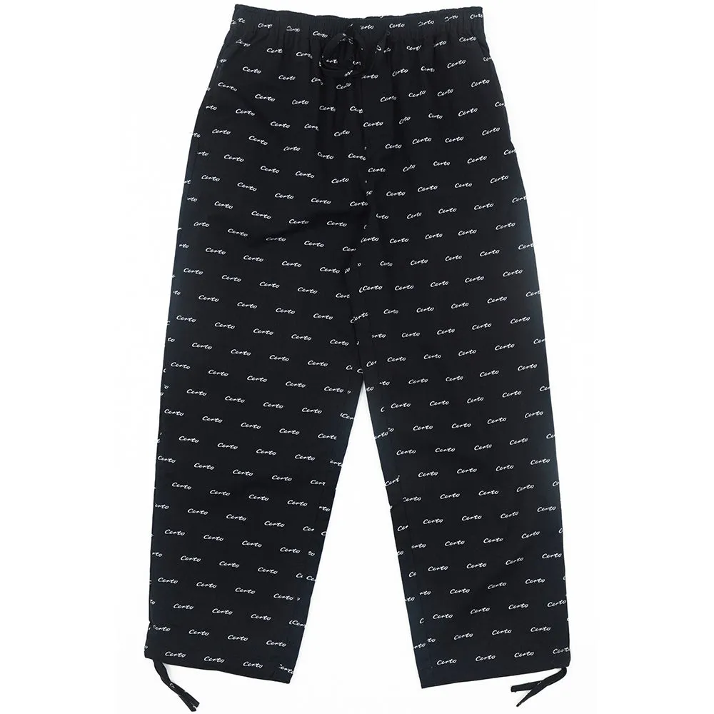 CERTO LOGO PANT // BLACK (WHITE PRINT)