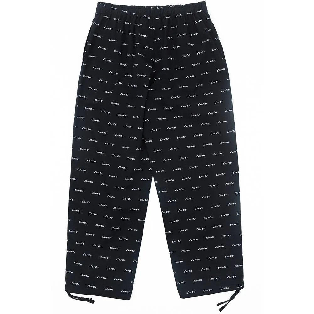 CERTO LOGO PANT // BLACK (WHITE PRINT)