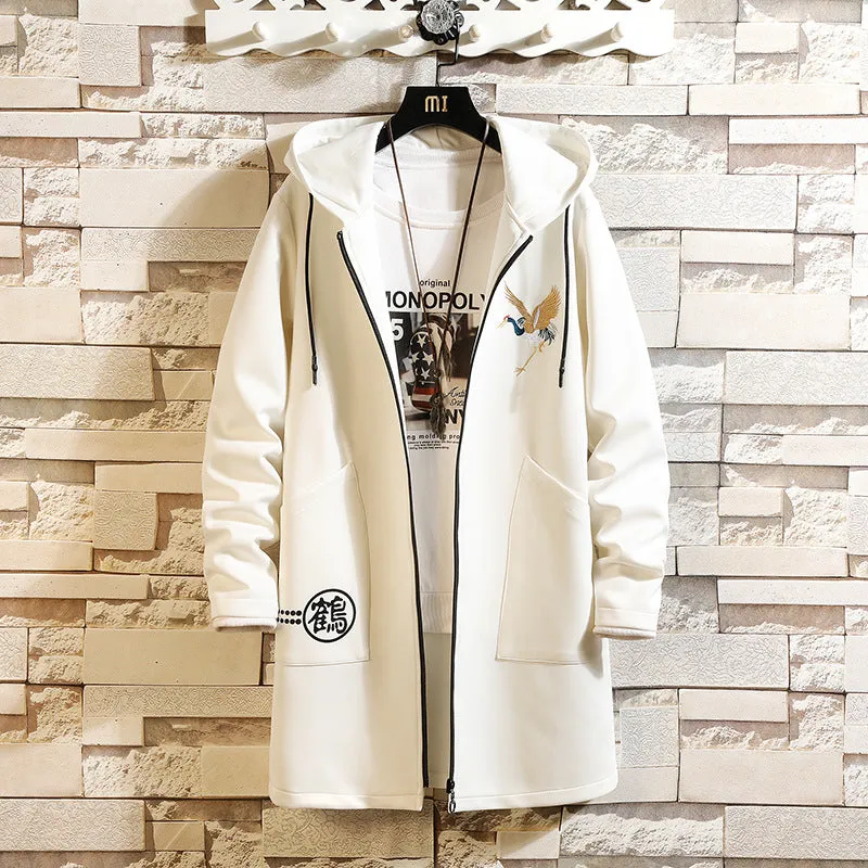 Chinese Style Hooded Casual Trench Coat