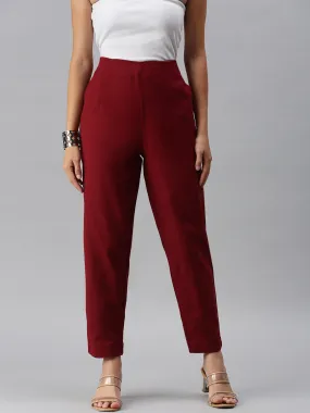 Cigarette Pant-Maroon