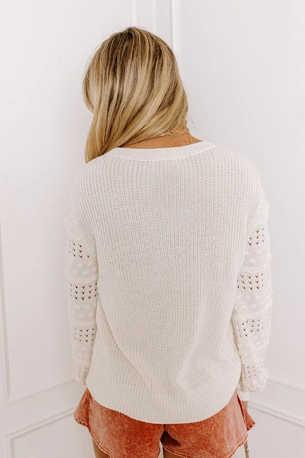 Cityscape Charm Knit Sweater Top in Cream