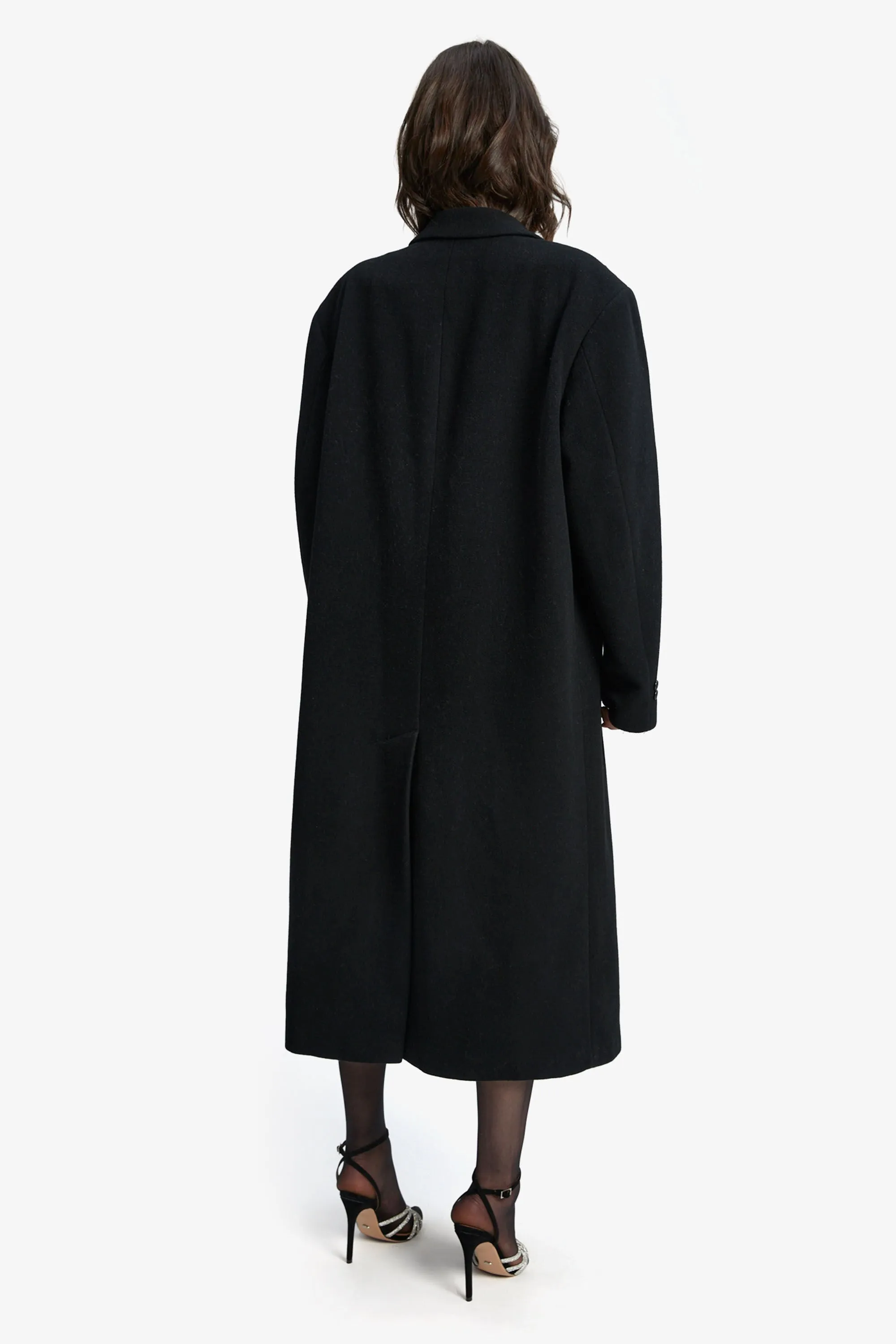 classic oversized coat in black