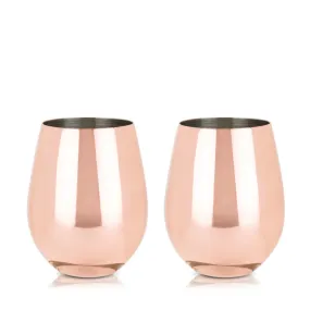 Copper Stemless Wine Glasses