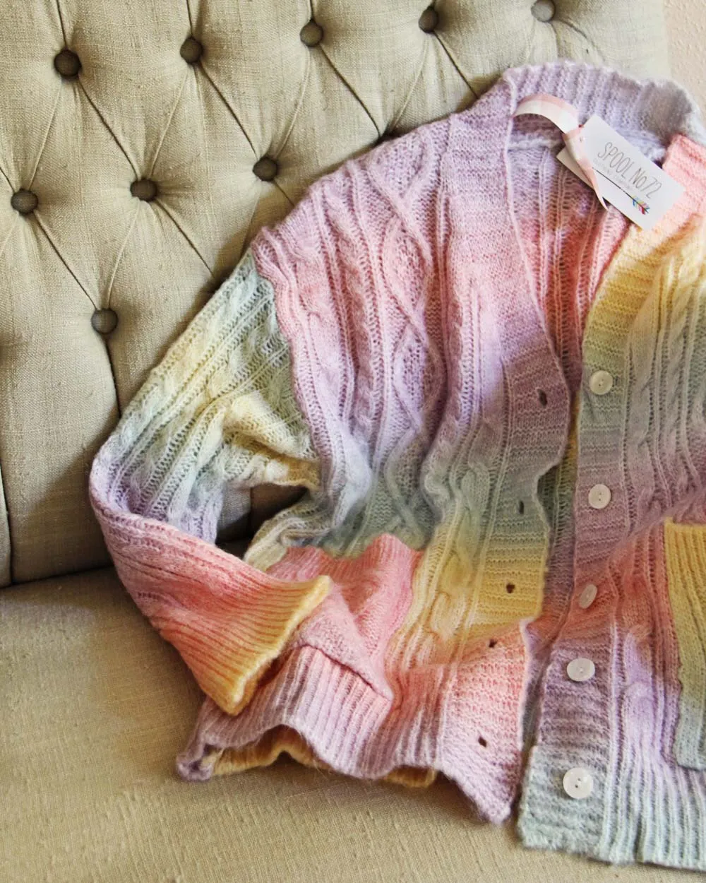 Cotton Candy Fisherman's Sweater