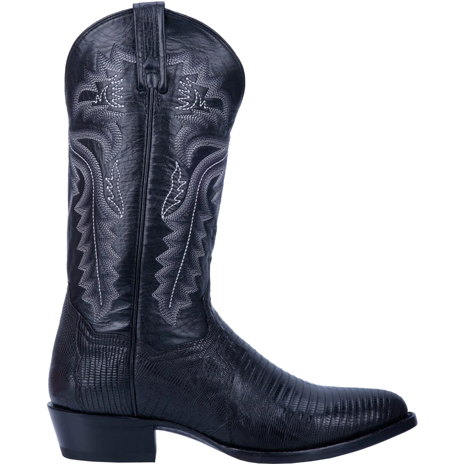 Dan Post Mens Black Cowboy Boots Lizard Skin R Toe