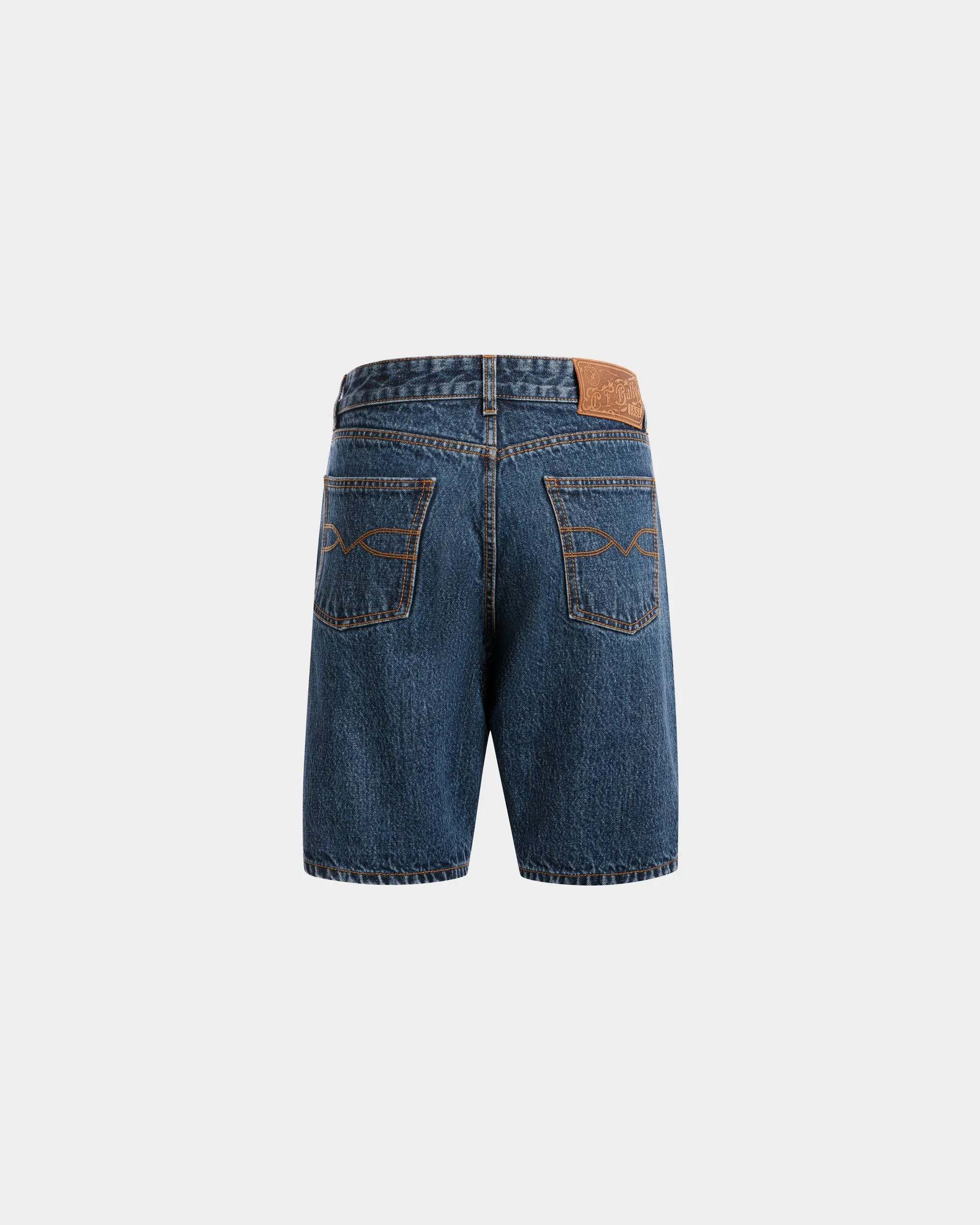 Denim Pants in Medium Blue Cotton 