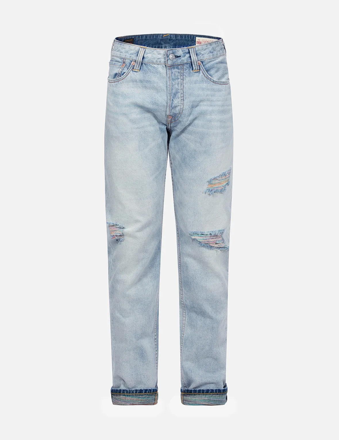 Distressed Seagull Pocket Slim Fit Jeans #2010