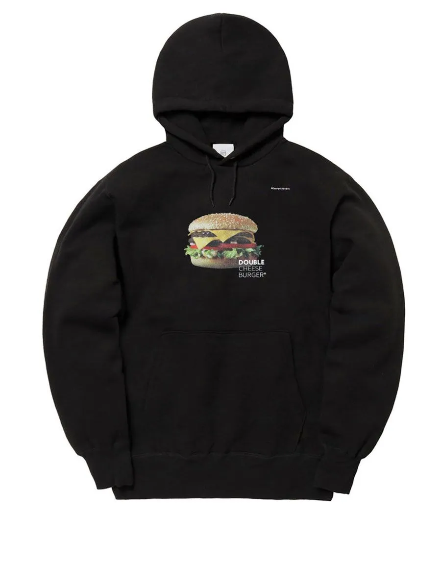 Double Cheeseburger 003 Hamburger Hoody - Black