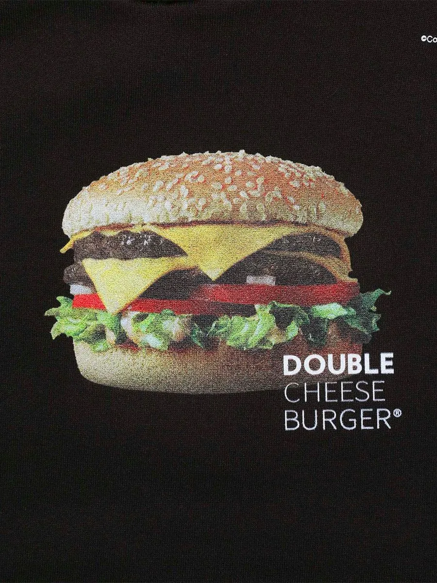 Double Cheeseburger 003 Hamburger Hoody - Black