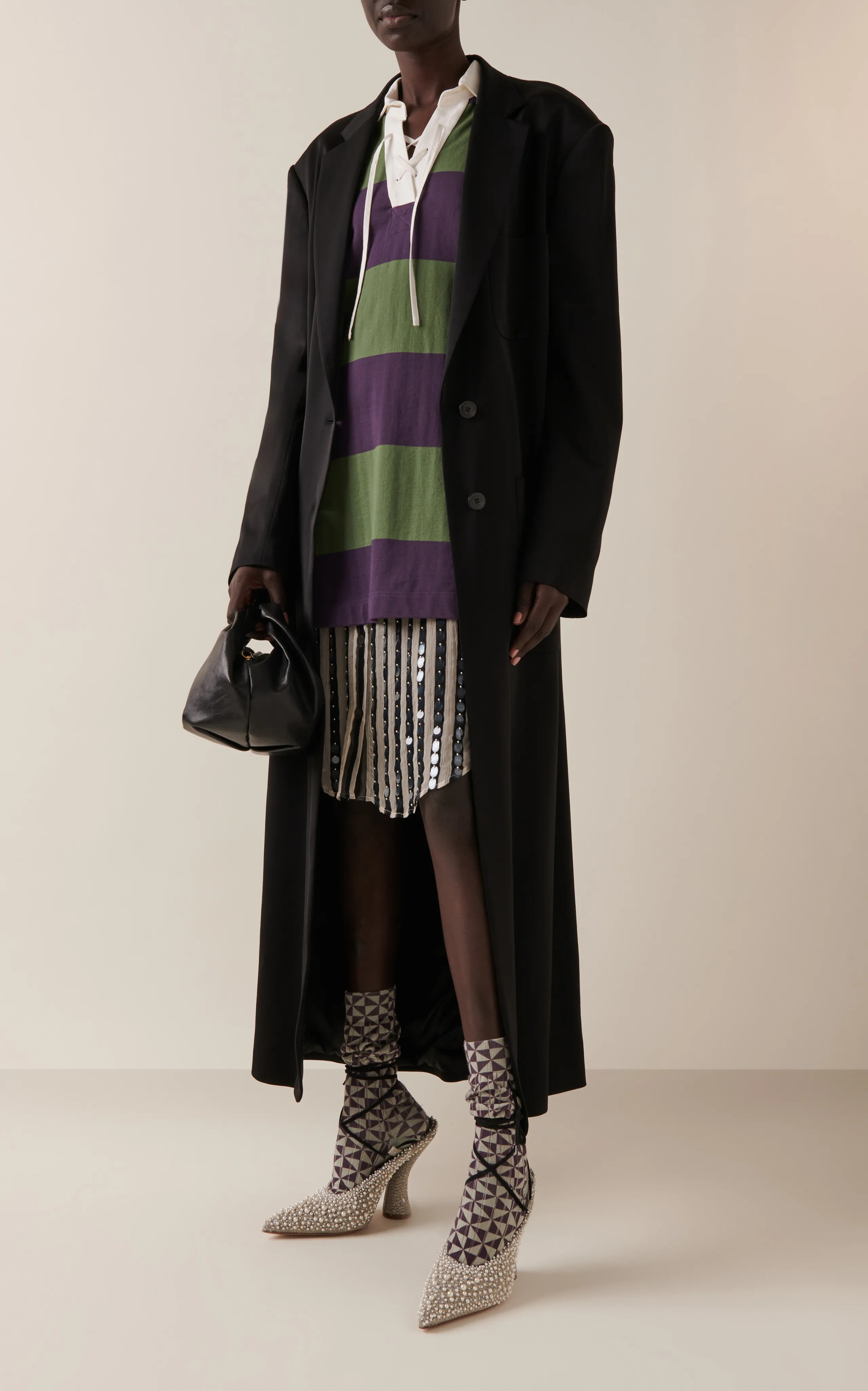 Dries Van Noten Rougie Oversized Satin Coat