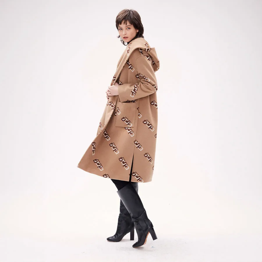 Dvf Eunice Coat in Dvf Logo Camel