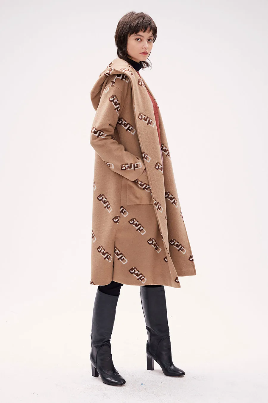 Dvf Eunice Coat in Dvf Logo Camel