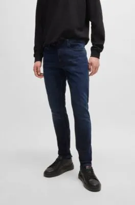 Extra-slim-fit jeans in blue-black stretch denim