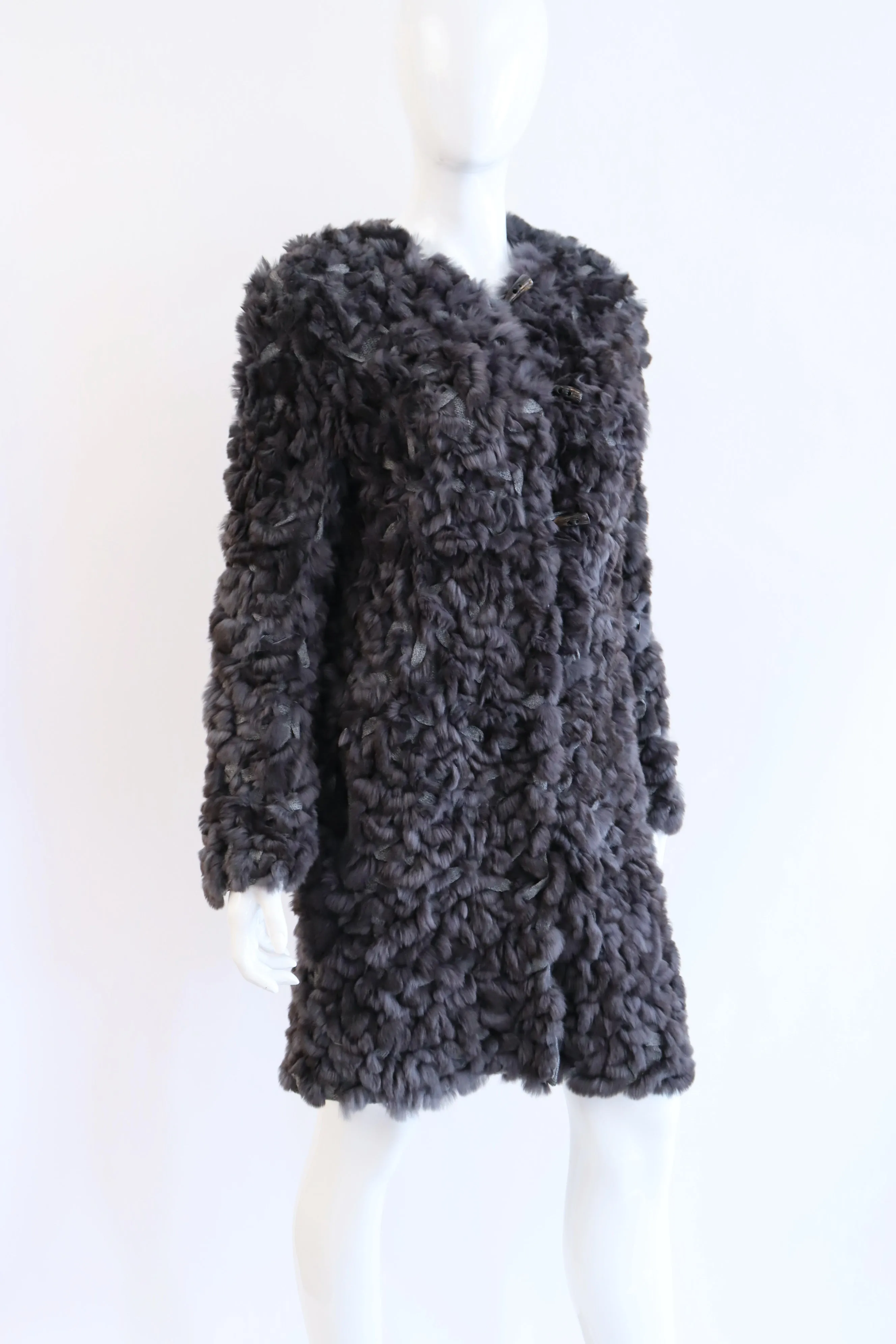 FENDI Cashmere & Fur Sweater Coat