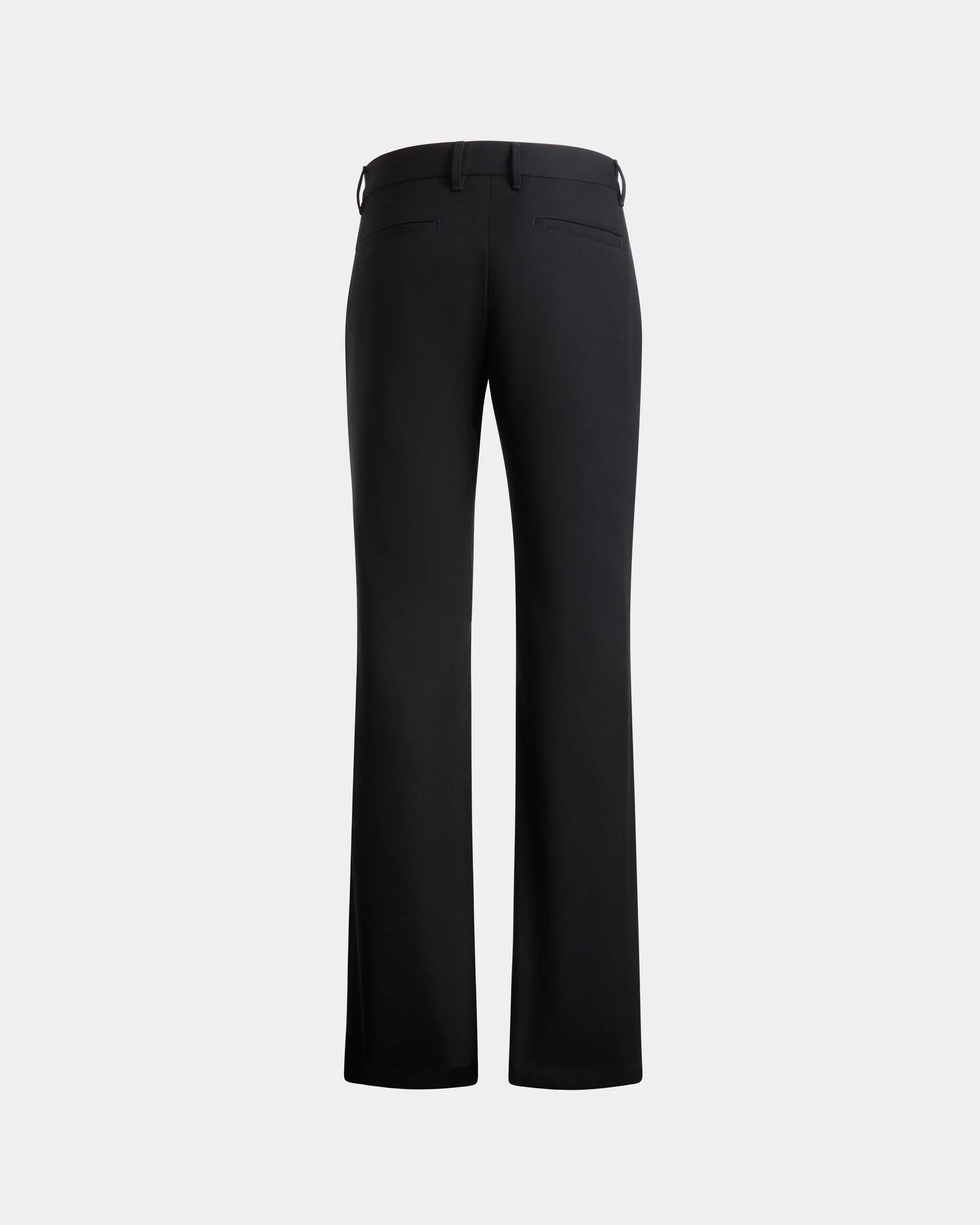 Flared Pants In Navy Blue Wool 