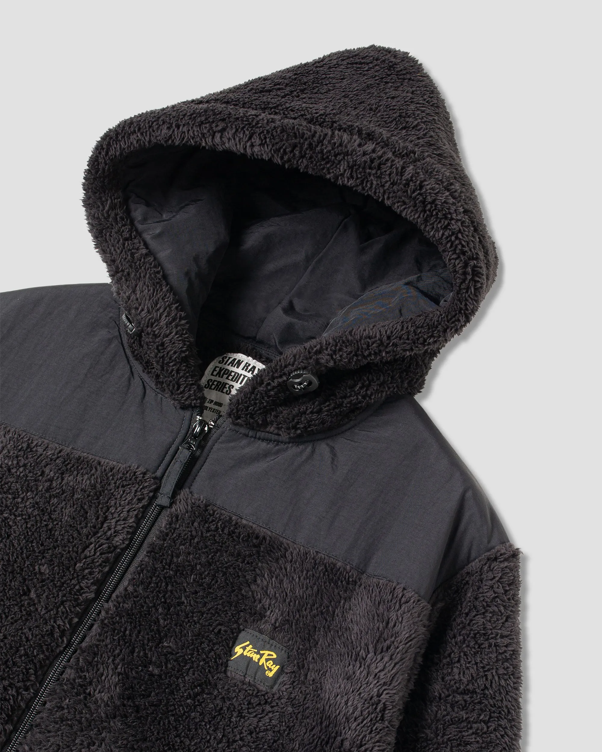 Fleece Zip Hood (Black)