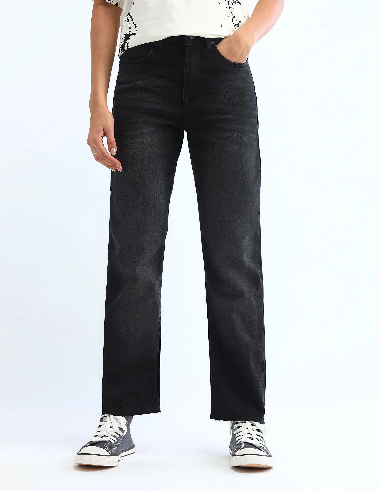 Flying Machine Women High Rise Straight Fit Jeans