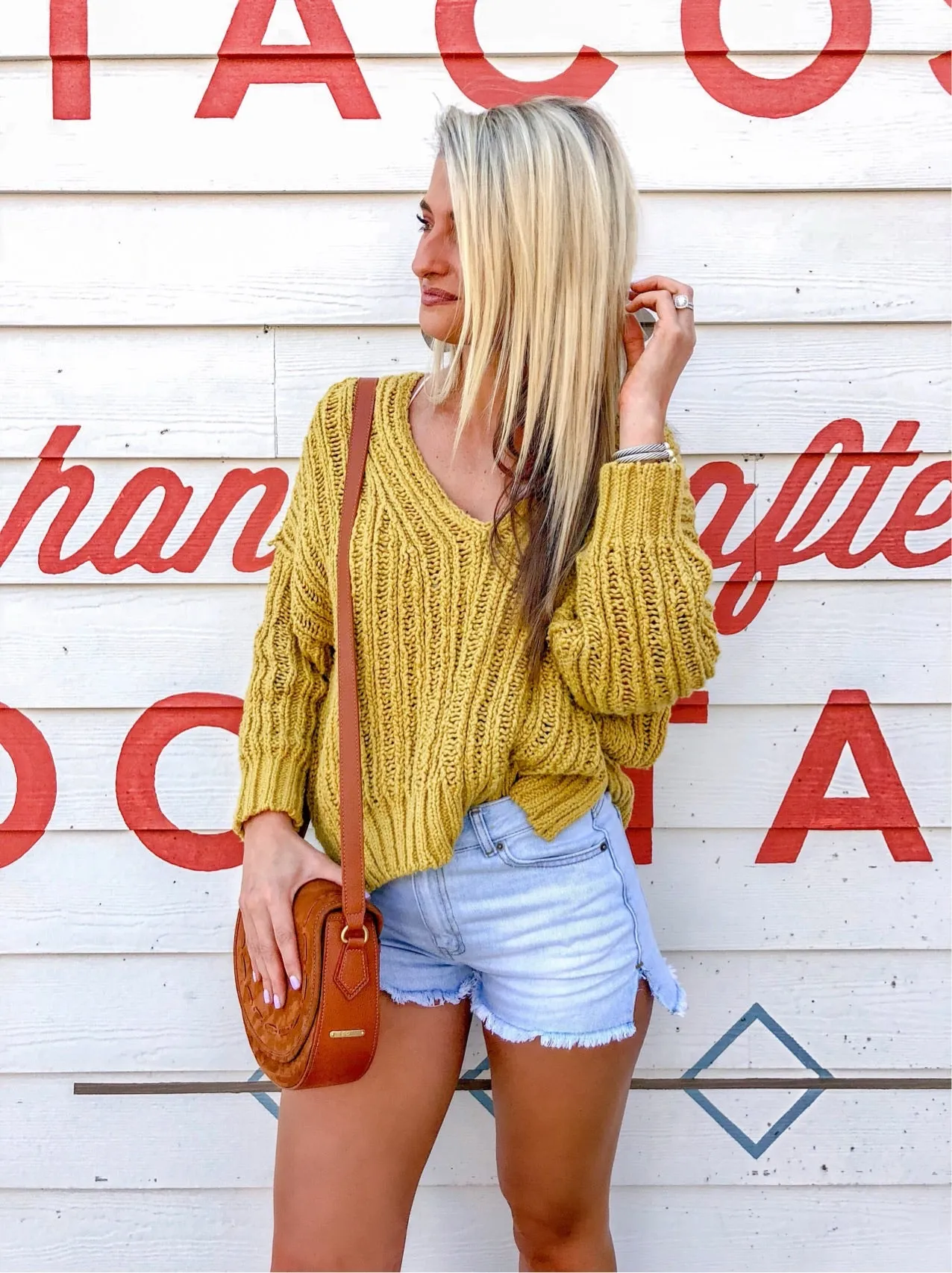 Free People Mustard Open Knit Sweater- Size S (sold out online)