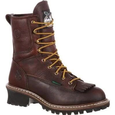 Georgia Men's Steel Toe Waterproof Logger Boot in Chocolate