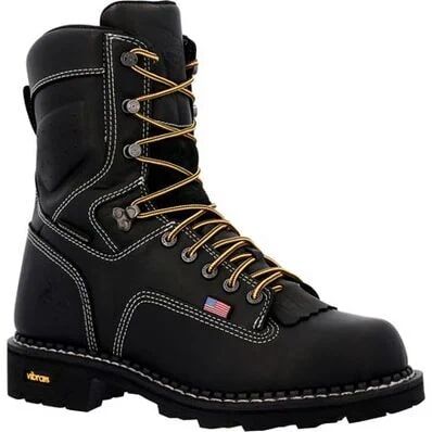 Georgia Men's USA Logger Waterproof Work Boot in Black