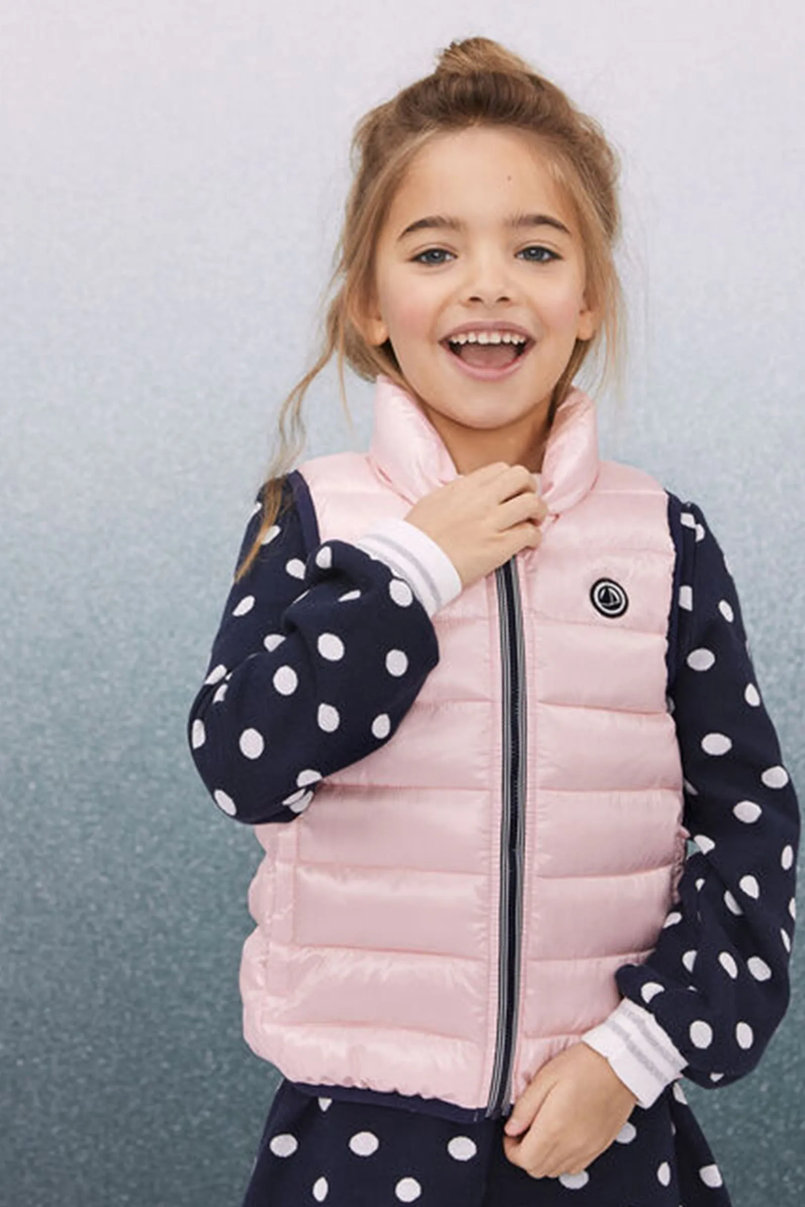 Girl's 3-in-1 Navy & White Stripes With Pink Inner Windbreaker