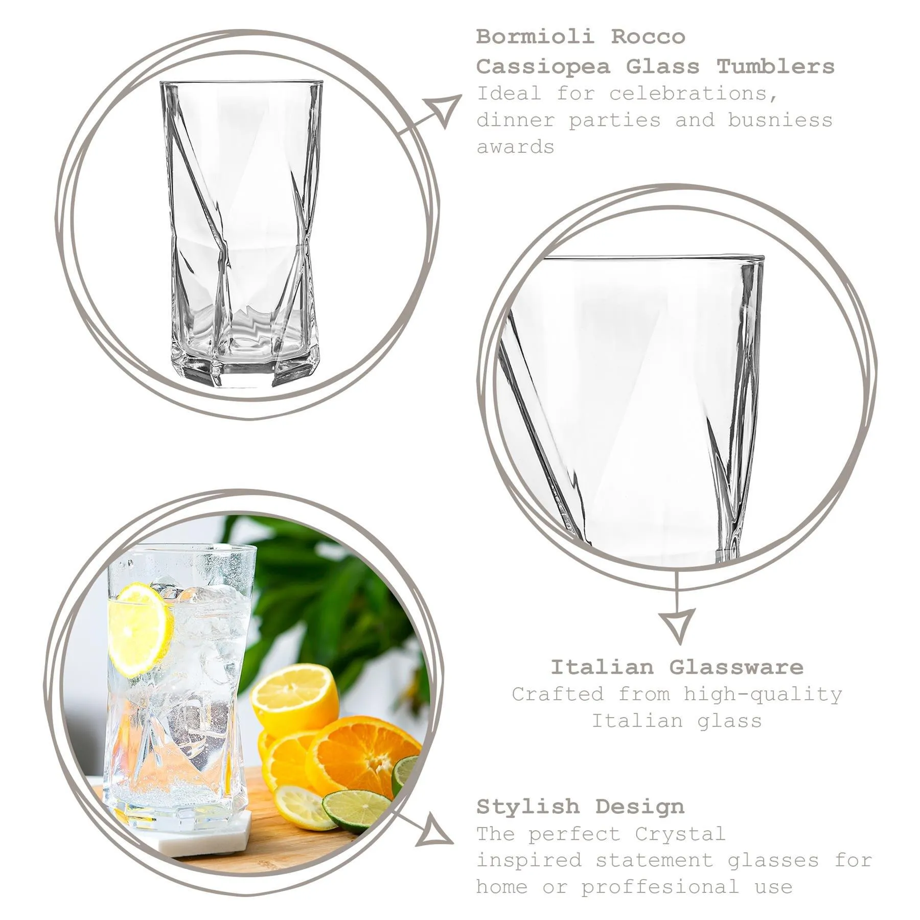 Glassware | Cassiopea Highball Glasses - 480ml - Clear - Pack of 24 | Bormioli Rocco