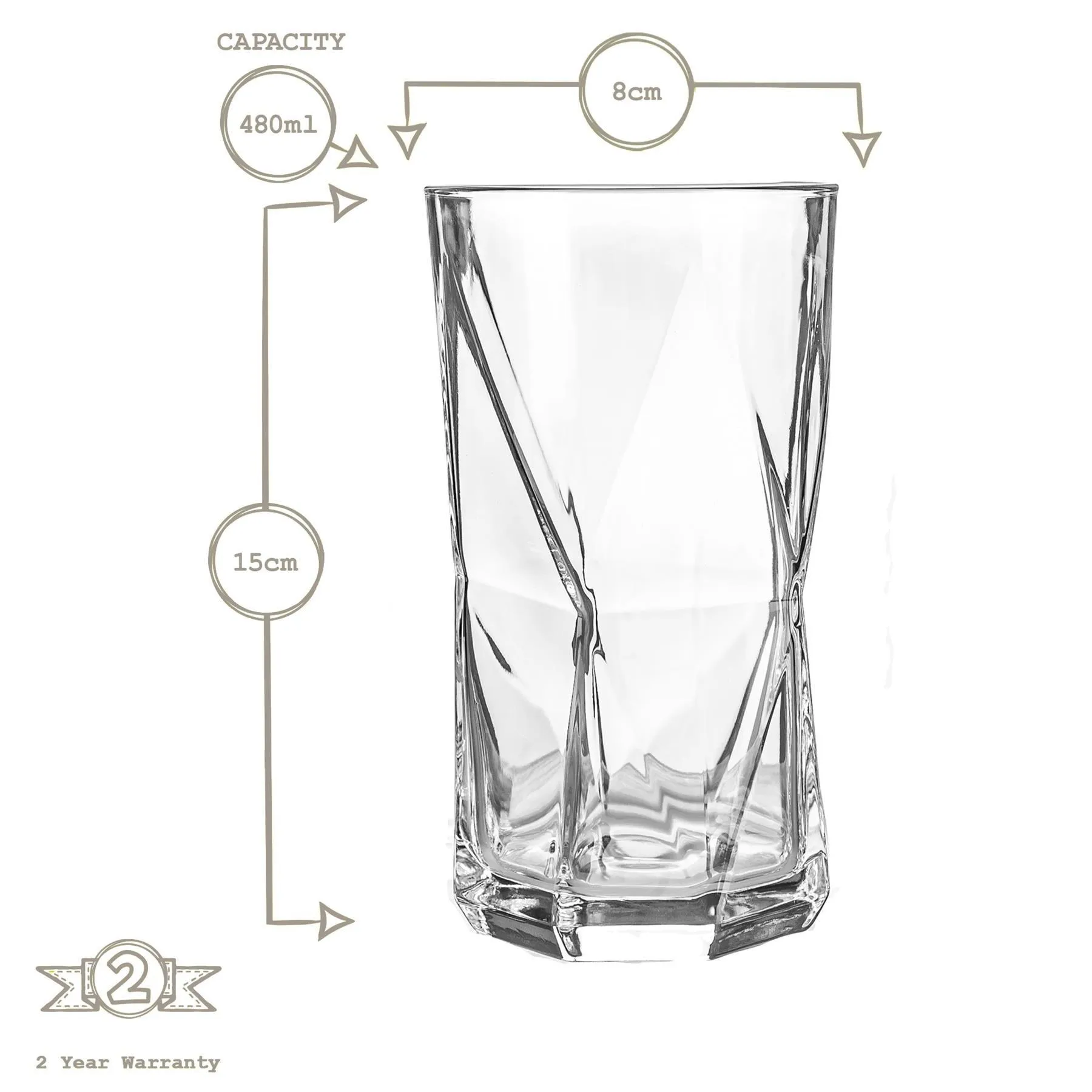 Glassware | Cassiopea Highball Glasses - 480ml - Clear - Pack of 24 | Bormioli Rocco