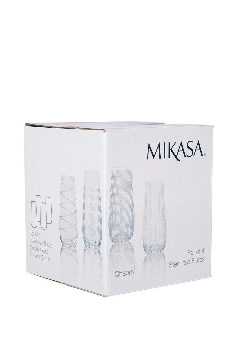 Glassware | Cheers Pack Of 4 Stemless Flute Glasses | Mikasa